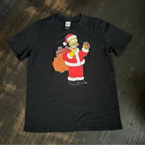 Men’s The Simpsons Holiday Christmas Homer Simpson as Santa Claus T-Shirt XL